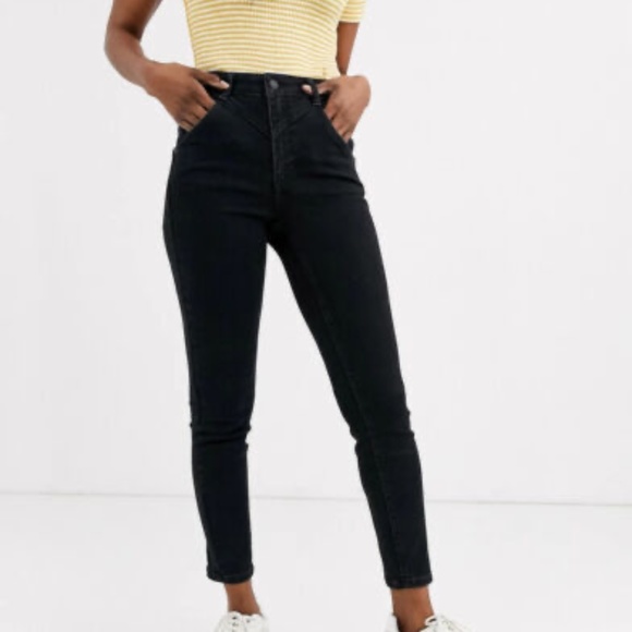 NWT Free People Riley Seamed Black Skinny Jeans 29 - Picture 3 of 3